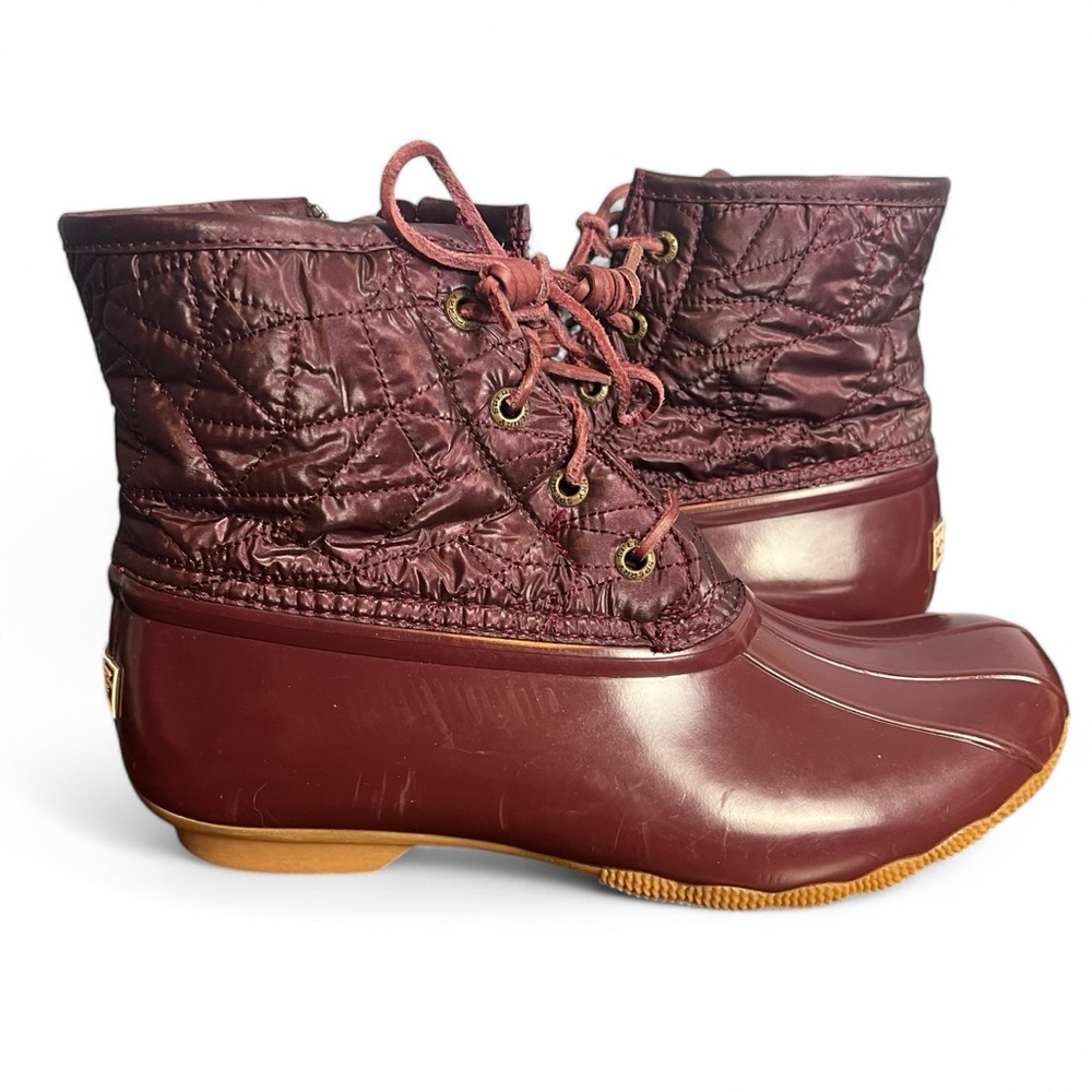 Sperry - Women's Top-Sider Saltwater Duck Boots Quilted‎ Nylon Burgundy - Sz. 8